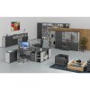 Kancelářský rohový pracovní stůl PRIMO GRAY, 1600 x 1200 mm, levý, šedá/grafit