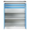 dilenska skrin nizka na naradi kovos 2 police 2 zasuvky 950 x 600 x 1180 mm 75062