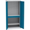 policova dilenska skrin na naradi kovos perforovany panel 2 police 1 zasuvka 950 x 500 x 1950 mm 85012