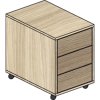 kancelarsky pojizdny kontejner layers 3 zasuvky 400 x 600 x 575 mm dub prirodni dub moreny 86341