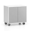 pojizdna skrinka na koleckach s dvermi layers kratka 600 x 400 x 575 mm bila seda 105218