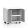 pojizdna skrinka na koleckach s dvermi layers kratka 600 x 400 x 575 mm bila seda 113862