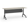 Mobilní stůl PRIMO MOVE, 180x60 cm, černá podnož, dub přírodní