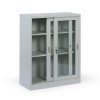 kovova policova skrin s prosklenymi posuvnymi dvermi demontovana 900 x 1150 x 400 mm 114702