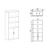 kombinovana kancelarska skrin arristo lux 800 x 400 x 1836 mm briza 128719