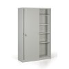 kovova skrin s posuvnymi dvermi 4 police 1200 x 1990 x 450 mm svetle seda 133172