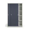 kovova skrin s posuvnymi dvermi 4 police 1200 x 1990 x 450 mm tmave seda 133175