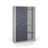 kovova skrin s posuvnymi dvermi 4 police 1200 x 1990 x 450 mm tmave seda 133177
