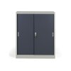 kovova skrin s posuvnymi dvermi 2 police 1000 x 1200 x 450 mm tmave seda 133182