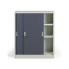 kovova skrin s posuvnymi dvermi 2 police 1000 x 1200 x 450 mm tmave seda 133183