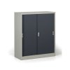 kovova skrin s posuvnymi dvermi 2 police 1000 x 1200 x 450 mm tmave seda 133184