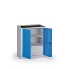 dilenska skrin nizka na naradi kovos 2 police 2 zasuvky 950 x 600 x 1180 mm modra 140096
