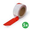 reflexni vystrazna paska 50 mm x 10 m baleni 5 ks stribrno cervena 143247