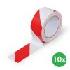 pvc vystrazna paska 50 mm x 33 m baleni 10 ks cerveno bila 143246