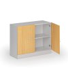 kovova spisova skrin s drevenymi dvermi demontovana 800 x 1000 x 400 mm buk 139257