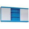 zavesna skrinka do dilny gd 600 x 1190 x 200 mm 2 dvere perforovany panel na naradi 6 polic modra 7733