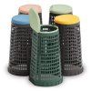 plastovy odpadkovy kos na 120 l pytle cerny modre viko 149698
