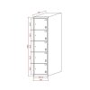 satni skrinka s uloznymi boxy 10 boxu 1820 x 760 x 500 mm demont cylindricky zamek modre dvere 122765