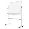 Mobilní otočná oboustranná bílá popisovací tabule, magnetická, 1200 x 900 mm