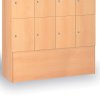 Dřevěná odkládací skříňka s úložnými boxy, 12 boxů, wenge