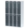 kovova satni skrinka s uloznymi boxy 4 boxy 1800 x 600 x 500 mm cylindricky zamek tmave sede dvere 125493