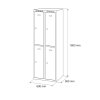 kovova satni skrinka s uloznymi boxy 4 boxy 1800 x 600 x 500 mm cylindricky zamek tmave sede dvere 125499