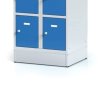 satni skrinka s uloznymi boxy na soklu 10 boxu 1920 x 600 x 500 mm otocny zamek tmave sede dvere 127844