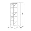 satni skrinka s uloznymi boxy na soklu 10 boxu 1920 x 600 x 500 mm otocny zamek tmave sede dvere 127853