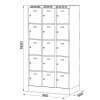 satni skrinka s uloznymi boxy na soklu 15 boxu 1920 x 900 x 500 mm otocny zamek oranzove dvere 127865