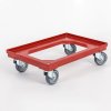 plastovy vozik na prepravky 600x400 mm 250 kg gumova kola cervena 10721