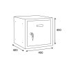 satni skrinka s uzamykatelnym boxem 400 x 400 x 400 mm cylindricky zamek oranzove dvere 127903