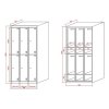 satni skrin s uloznymi boxy 6 boxu 1820 x 900 x 500 mm demont cylindricky zamek oranzove dvere 122614