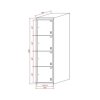 satni skrinka s uloznymi boxy 12 boxu 1820 x 1140 x 500 mm demont cylindricky zamek sede dvere 122780