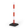 Zahrazovací plastový sloupek se základnou, výška 870 mm, červená/bílá