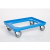 plastovy vozik na prepravky 600x400 mm 250 kg gumova kola modra 15658