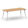 Jednací kancelářský stůl PRIMO ALFA, 200x90 cm, šedostříbrná podnož, buk