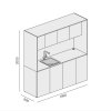 kuchynka nika se drezem a baterii 1963 x 600 x 2000 mm bila leve 42861