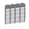 nastenny plastovy zasobnik na prospekty 4 x 4 a5 sedy 116595