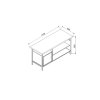 dilensky pracovni stul gd bukova sparovka 1 skrinka 1 police 1700 x 685 x 850 mm antracit cervena 5913