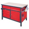 dilensky pracovni stul gd 5 zasuvek smrk bukova preklizka 5 zasuvek 1 skrinka 1190 x 600 x 850 mm antracit cervena 3437