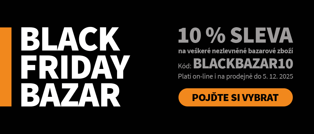 Black Friday - sleva až 10 % na bazarové zboží