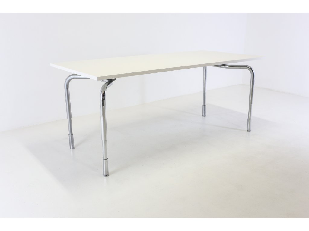Stůl, Pfalz M., 180x80, bílá/chrom