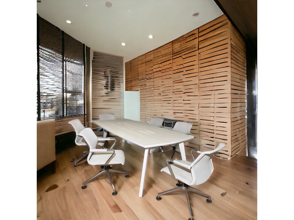 Stůl Konferenční, 220x100, Wood, bílá/dýha, masiv