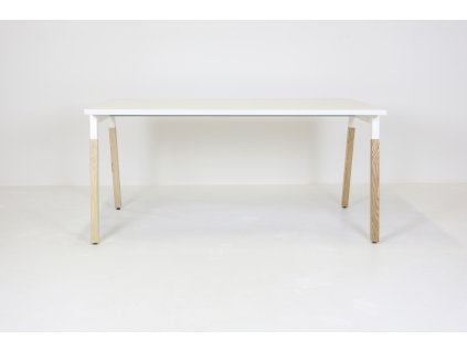Stůl kancelářský MDD-OGI W, 160x80, bílá/dřevo