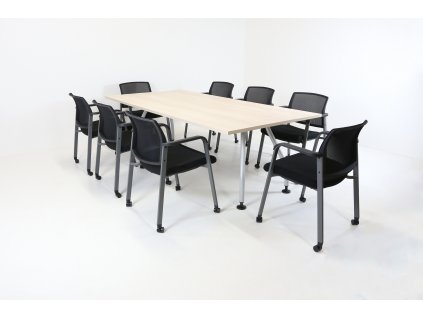 SET: Stůl konferenční, Frisco + 8x židle Miro