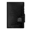 Doublewallet CLICK & SLIDE Croco Black/Black