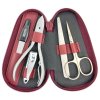 Kožená cestovní sada na manikúru 1871-89, vínová