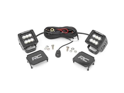 square cree led lights 2 spot beam rough country black series