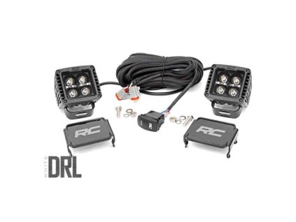 led lights 2 square white drl spot rough country black series