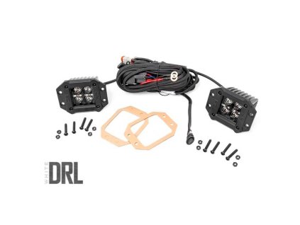 led lights 2 square white drl spot rough country black series